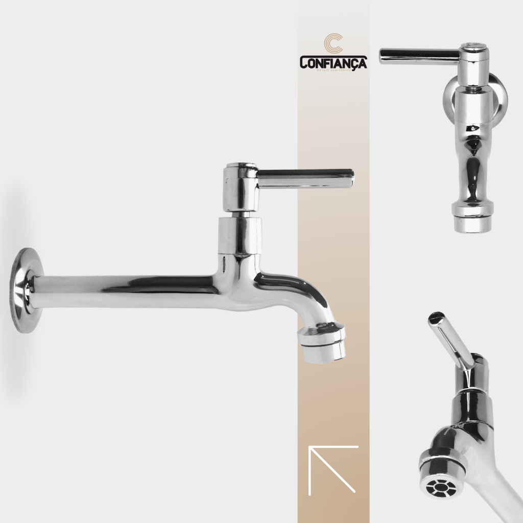 Torneira P/ Tanque Cozinha Metal C/ Arejador Comum 18 Cm 1/4 Volta C-66 em Oferta na Shopee