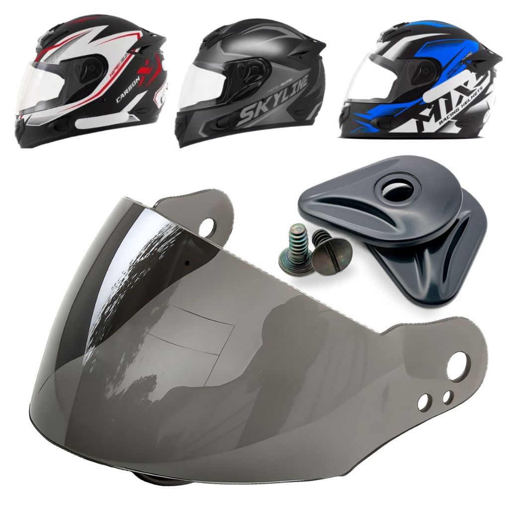 Viseira Polivisor Para Capacete Mixs Mx Cobra Raptor + Botões Laterais em Oferta na Shopee