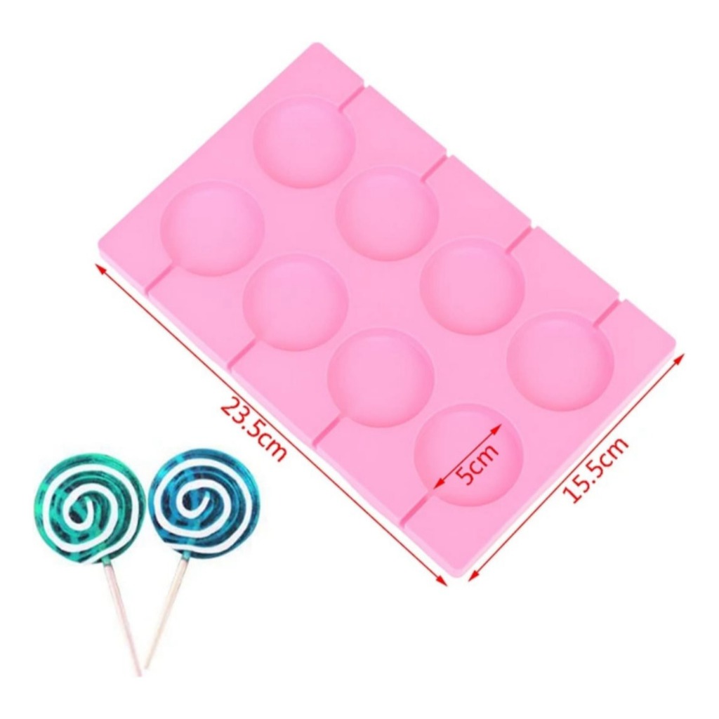 Forma De Silicone Molde De Pirulito Artesanal Confeitaria 8 Cavidades 0,5cm diâmetro em Oferta na Shopee