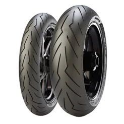 Par Pneu Pirelli 110/70-17 + 150/60-17 Diablo Rosso 3 Uso Sem Câmara