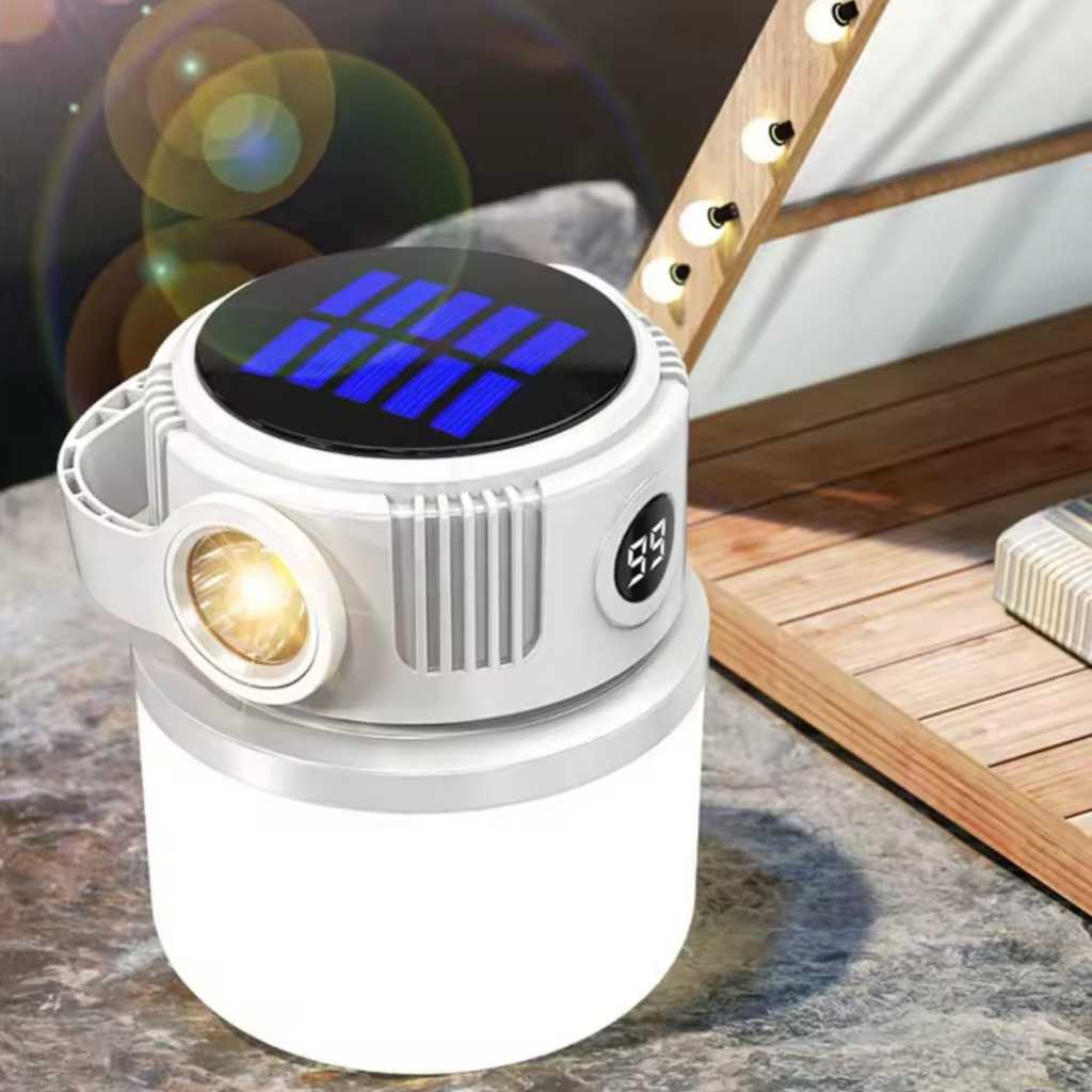 Luminaria Portatil de LED, Lampada de Emergencia, Carregamento Solar, para Acampamento ao Ar Livre 8169