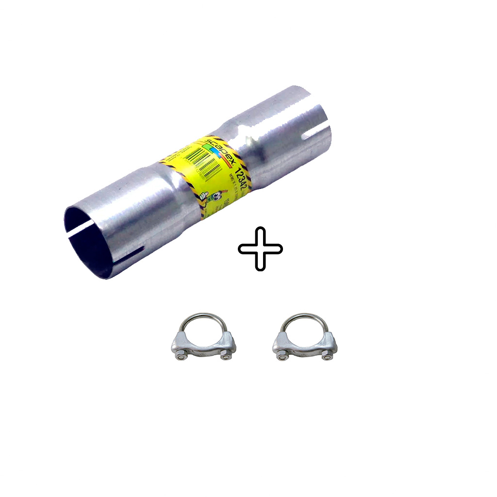 Luva para Adaptação de Escapamento - "2 Polegadas / 20 CM Comprimento" + 2 Abraçadeiras em Oferta na Shopee