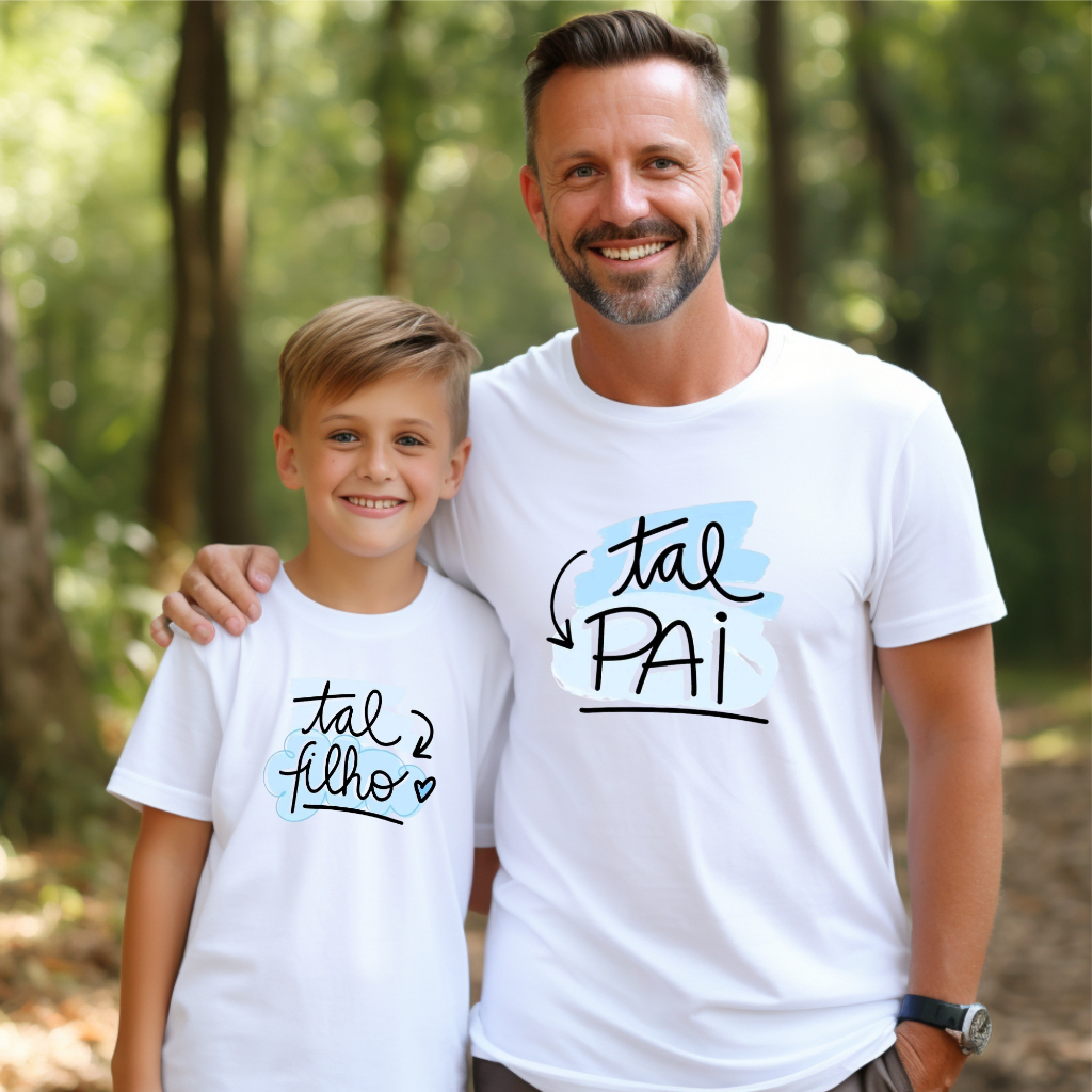 Camiseta Tal Pai Tal filho kit camisa dia dos Pais Pai de menino blusa 100% algodão