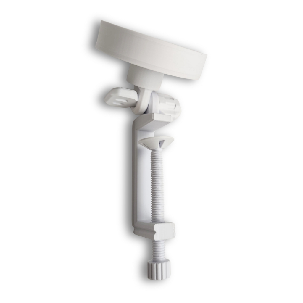 Suporte Câmera Babá Eletrônica VB603 Fixação Rápida Articulado, Portátil, Branco Fixar Berço Cama