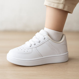 Tênis Branco Infantil e Baby, Conforto e Estilo para Meninos e Meninas - Tamanhos 18-33! em Oferta na Shopee