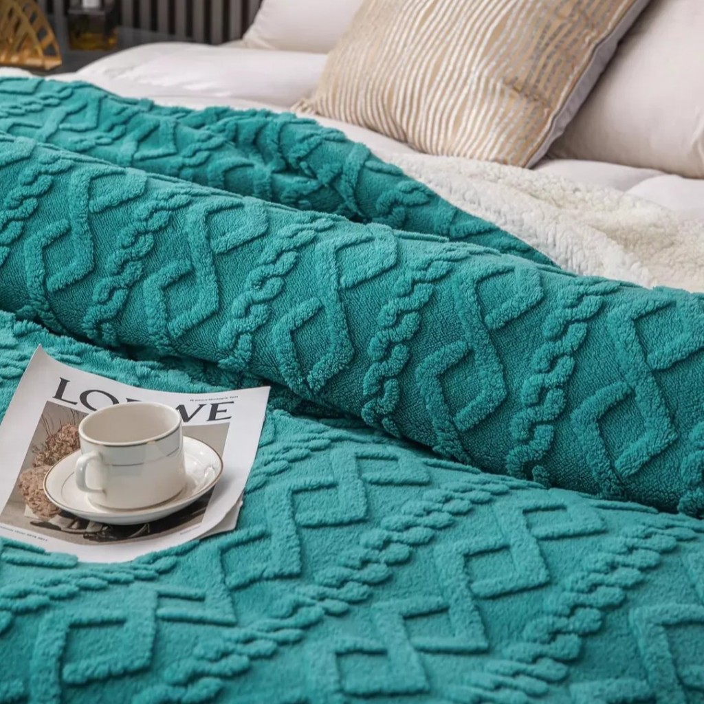 Cobertor Manta Glamour Com Sherpa Casal Dupla Face 1,80 x 2,20 Super Macio