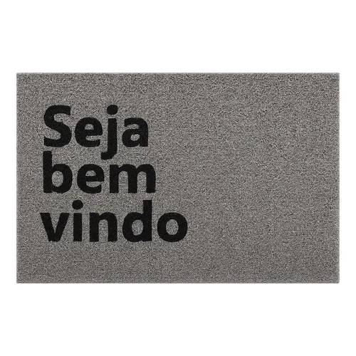 Tapete Vinílico AMG Cinza 40x60cm Capacho Lavável Inter/Exte