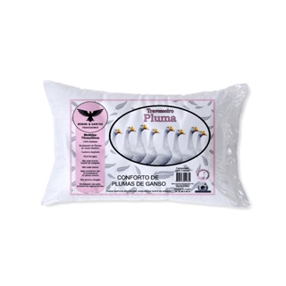 Travesseiro Toque de Pluma Pena de Ganso Antialérgico e Extra Macio 70x50cm em Oferta na Shopee