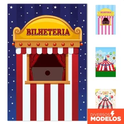 Painel Circo Retangular Lateral Decoração Festa Sublimado Em Tecido 1,50x2,20 - Vários Modelos