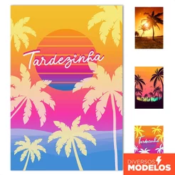 Painel Tardezinha Festa Retangular Vertical Lateral Sublimado Decoração Em Tecido 1,50x2,20m