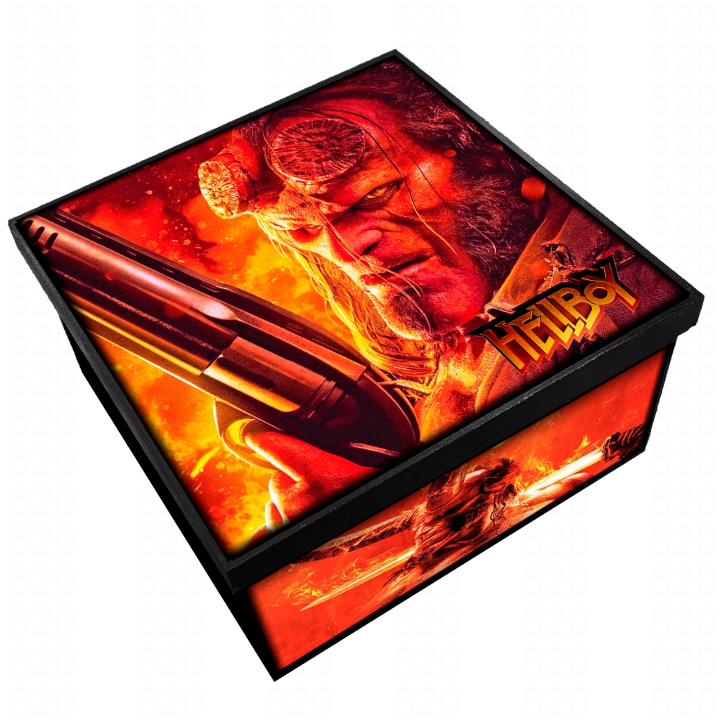 Caixa Organizadora e Decorativa - Hellboy - De Madeira MDF