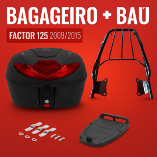 Baú Bauleto 35 Litros + Bagageiro Factor 125 2009 2010 2011 2012 2013 2014 2015 em Oferta na Shopee