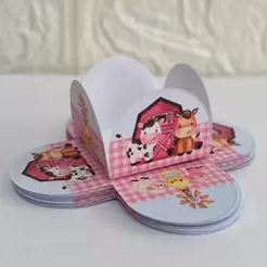 Forminha Doce Brigadeiro Fazendinha Rosa - lembrancinha - festa - kit