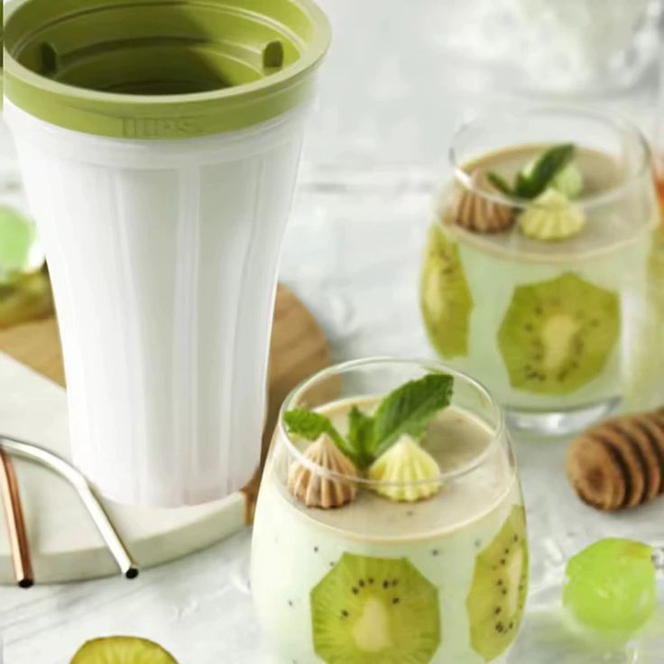 Forma de Gelo Smoothie Copo com Tampa 150ml Silicone Hermética Drinks Frutas Ervas