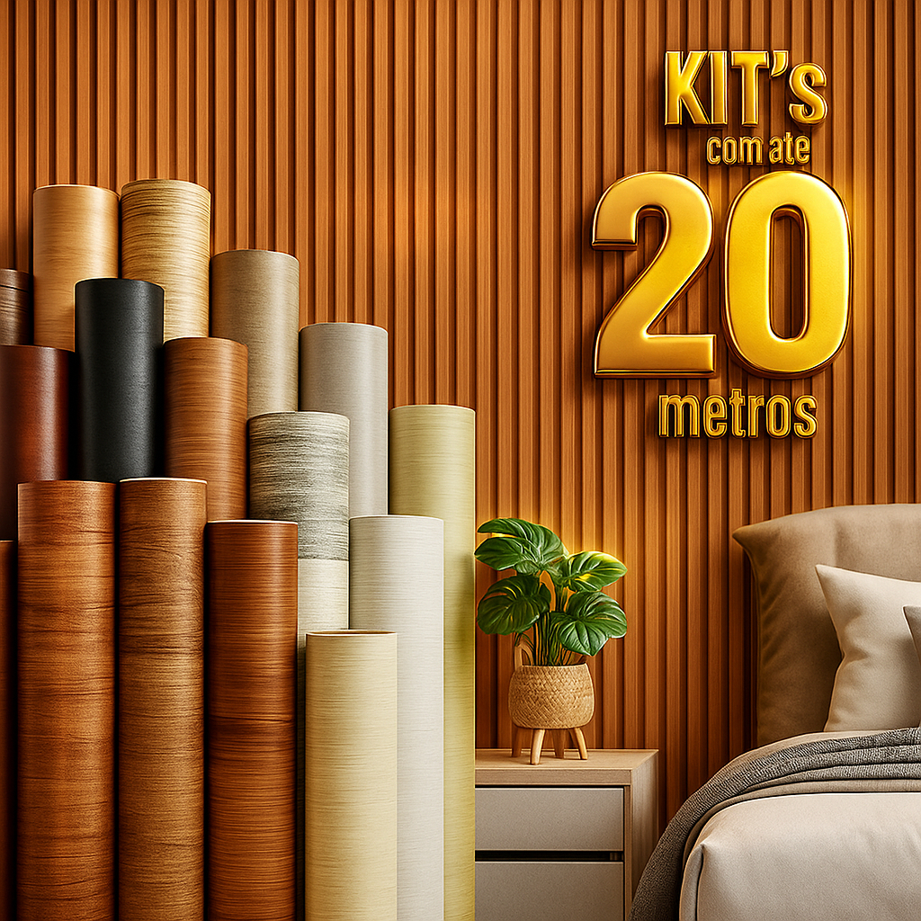 Papel de Parede Madeira Ripado Mármore Adesivo Lavável 5m 10m 15m 20m AutoColante Sala Quarto Móveis