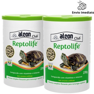 kit 2 Unidades Ração Para Tartarugas Aquaticas Alcon Club Reptolife Tartaruga 270g em Oferta na Shopee