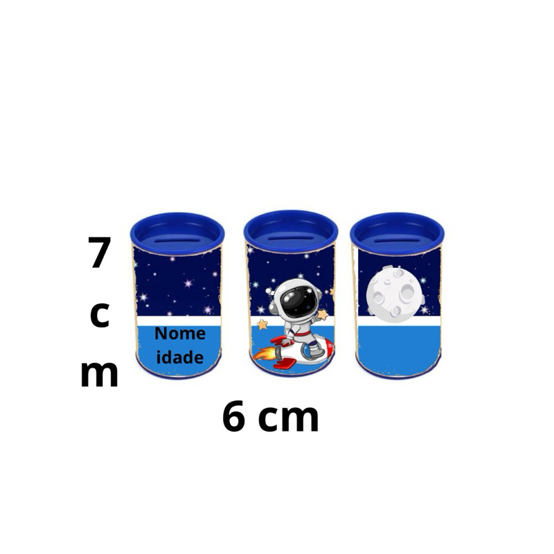 kit 10/20/30 cofrinhos personalizados temático tema menino astronauta, lembrancinha aniversário infantil