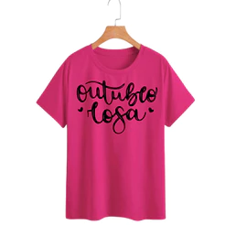Camiseta camisa tshirts blusa campanha outubro rosa câncer de mama varias estampas Moda FEMININA