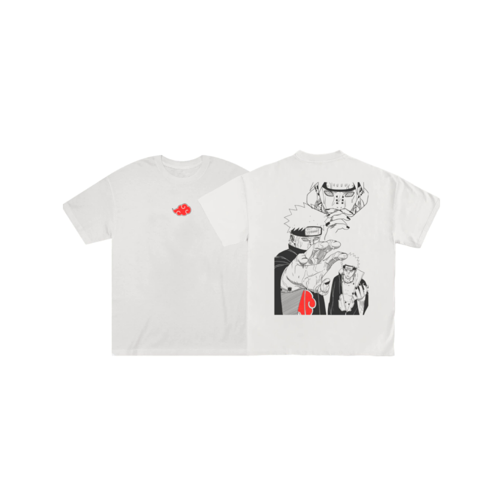 Camiseta de Anime Cor Off White Pain Naruto Camisa Mangá Lançamento Otaku Amálias Concept Unissex Exclusivo