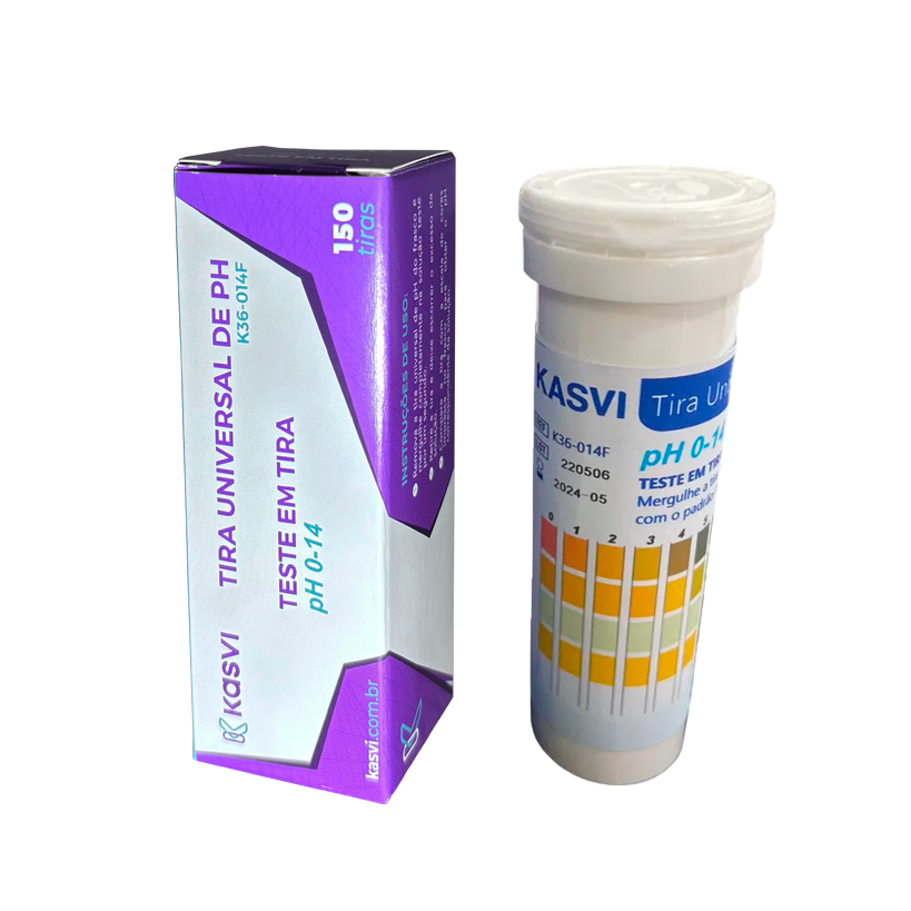 Fita Papel Indicador Ph 0 A 14 Kasvi Frasco C/ 150 Tiras em Oferta na Shopee
