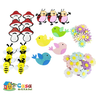 kit aplique de eva Jardim Encantado em Oferta na Shopee