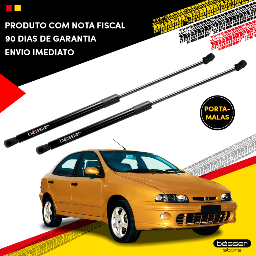 Par Amortecedor Tampa Traseira Fiat Brava Pistão à Gás Porta Malas Fiat Brava 1999 à 2003