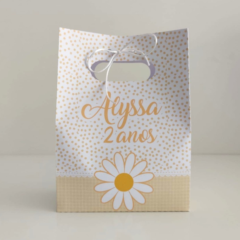 Sacolinhas Personalizadas tema Margarida - Lembrancinhas  - Aniversário - Sacolinhas