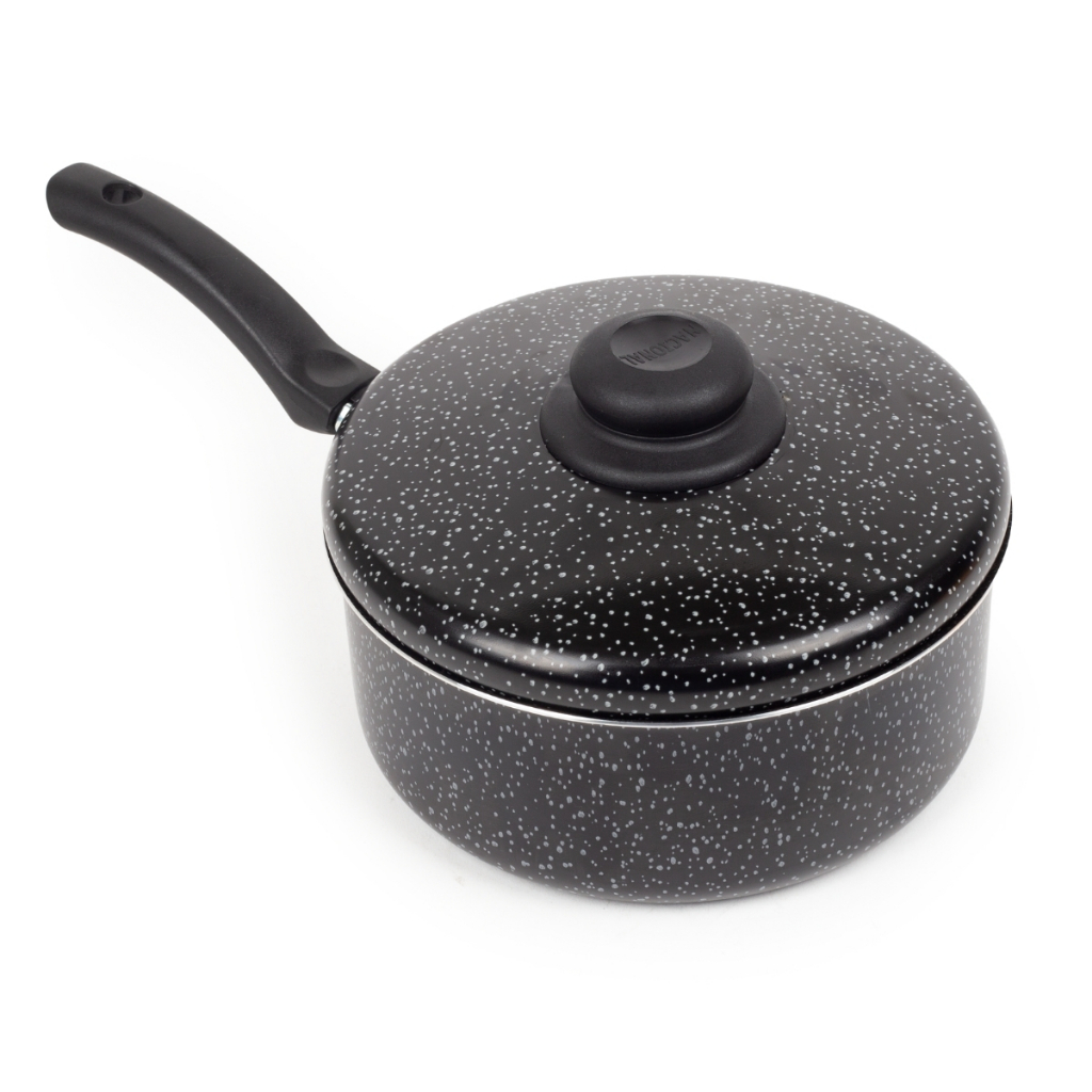 Panela Antiaderente Tampa De Aluminio 22Cm Preto Nacional em Oferta na Shopee