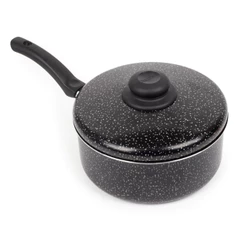 Panela Antiaderente Tampa De Aluminio 22Cm Preto Nacional
