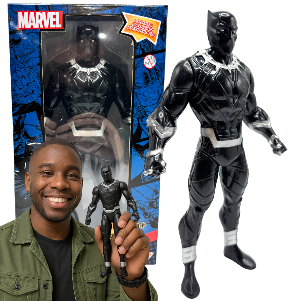 Boneco Pantera Negra 22cm Marvel Vingadores Articulado Figura de a ação original