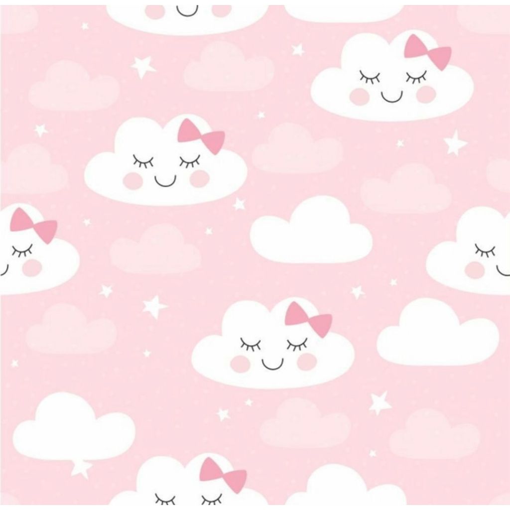 Papel de Parede Nuvem Rosa 5 METROS x 45CM Adesivo Autocolante para Sala, Quarto em Oferta na Shopee