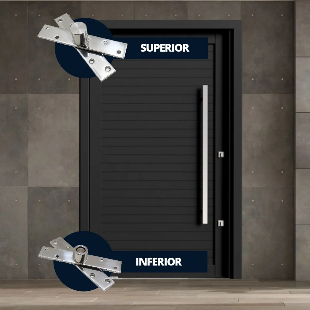 Detalhes do Dobradiça Pino Pivotante Inox Portas 200kg Para Portas Mixso