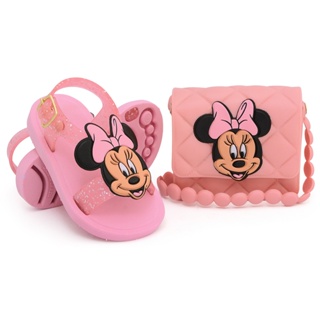 Kit Sandália Infantil Minnie Menina Casual + Bolsa Infantil Modinha em Oferta na Shopee