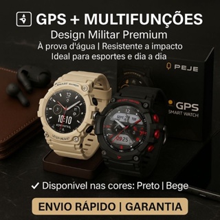Smartwatch PEJE GPS Esportivo Masculino e Feminino Resistente à Água com Monitor Cardíaco G01C notificação strava em Oferta na Shopee