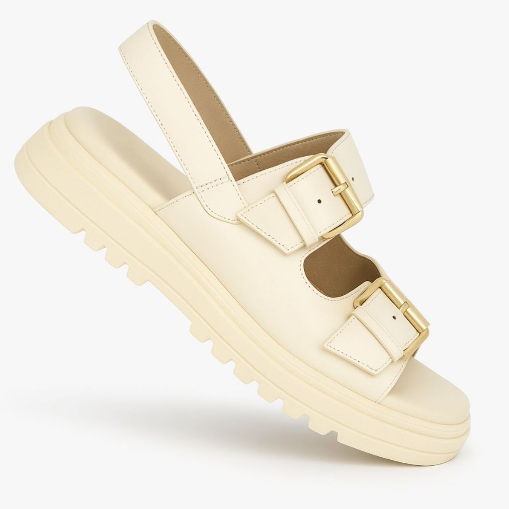 Sandália Modare Feminina Papete Fivela Ultraconforto Original 7200 Creme