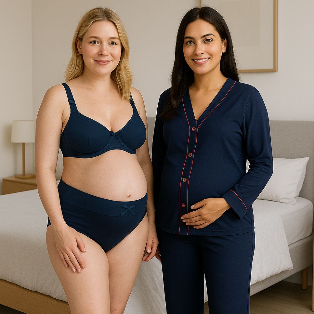 Pijama de Inverno Janaína + Sutiã Amamentação + Calcinha Pós Parto Thamires em Oferta na Shopee