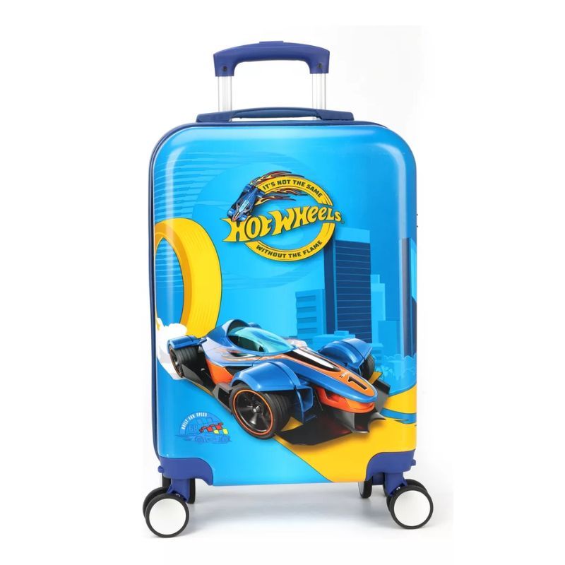 Mala Infantil Bordo Hot Wheels Azul 360 ABS Luxcel Original
