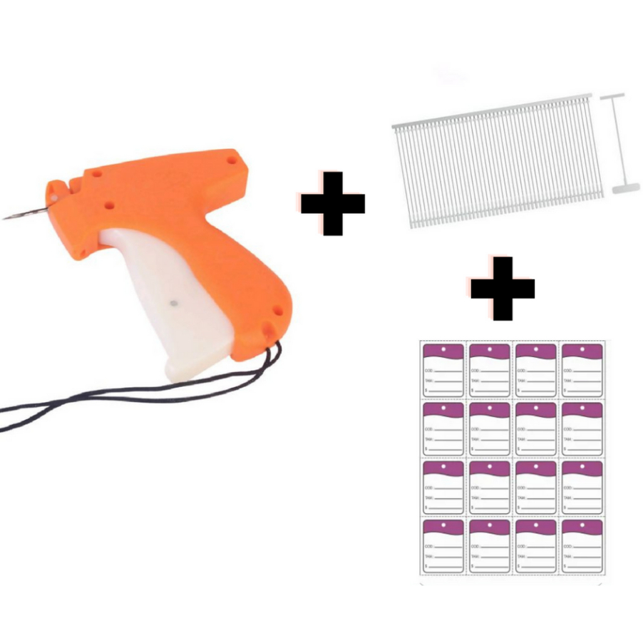 Kit Aplicador Tag  1000 Etiquetas  1000 Pins Para Roupa em Oferta na Shopee