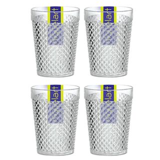 4 Copos Diamante 300ml Acrílico Crystal 609 - Niquelart em Oferta na Shopee
