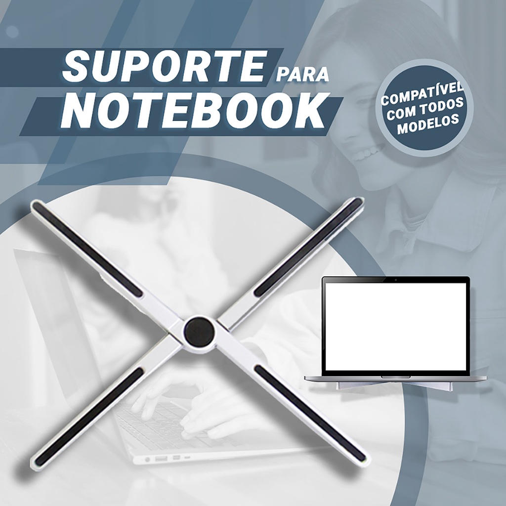 Suporte Para Notebook Em X Com Ventilação Passiva Eficiente