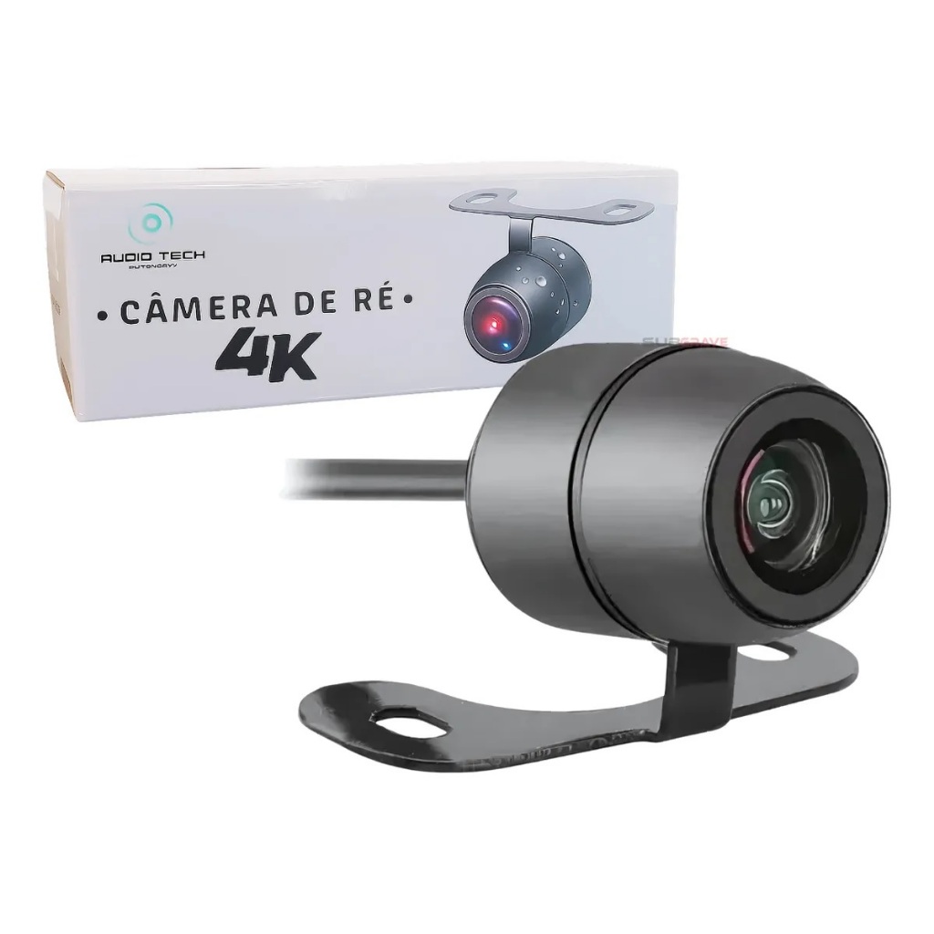 Camera De Ré Ou Frontal Colorida Fixa Borboleta 4K-CVBS IP68 180 Graus 12V