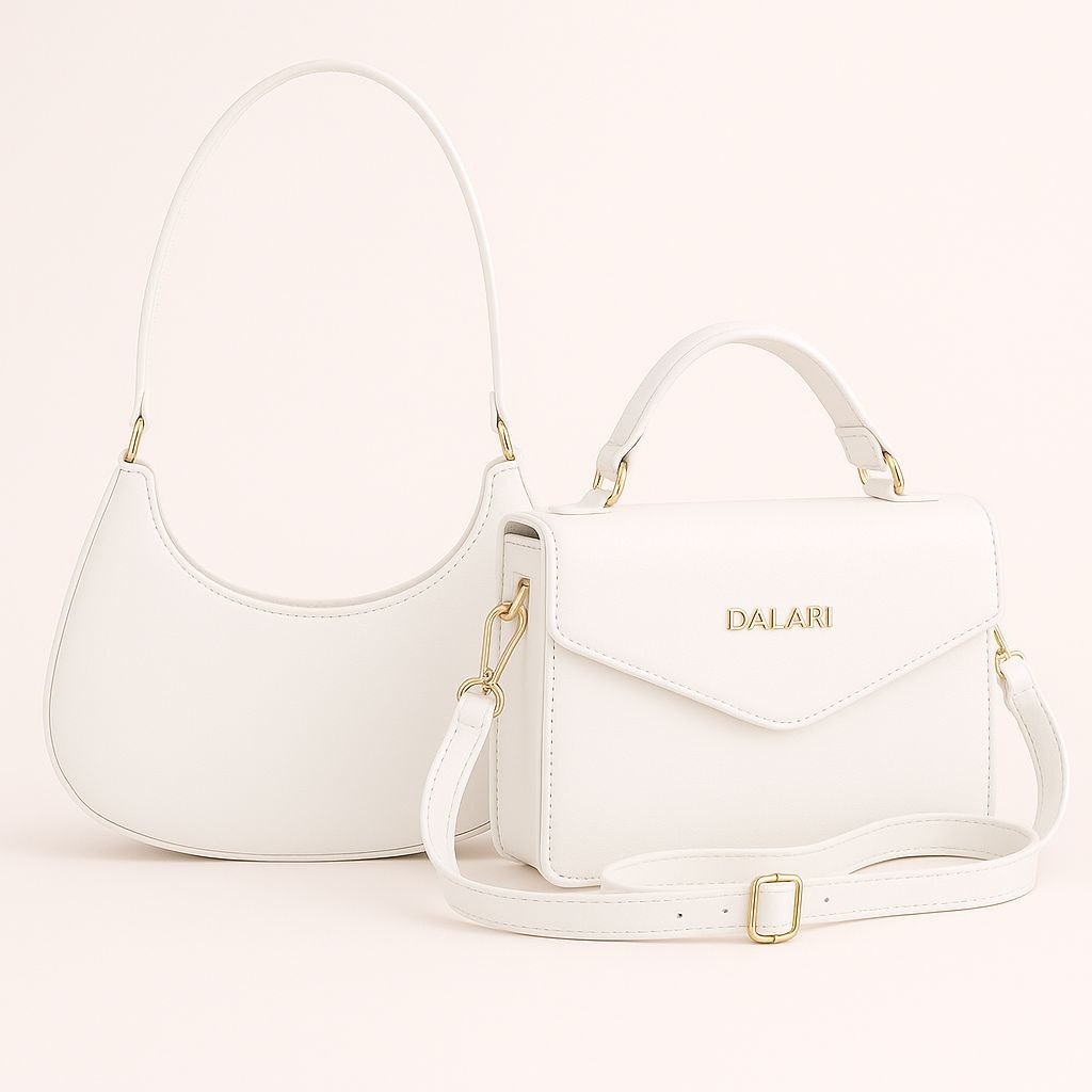 Conjunto de Bolsas Femininas Elegantes Kit com 2 Unidades 1 Bolsa Meia Lua + 1 Bolsa Tote