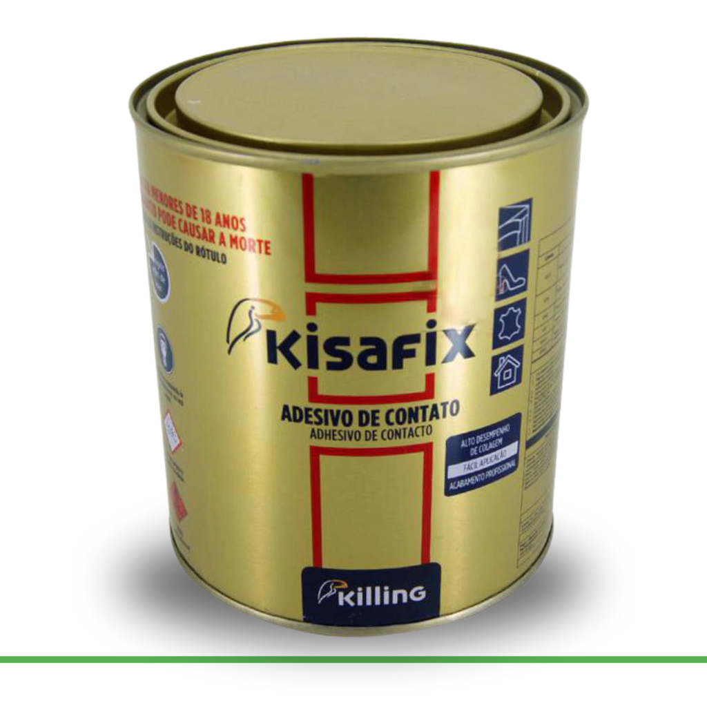 Cola de Contato Kisafix - Galão 2,8Kg Sapateiro, MDF, Couro, Tecidos, Platicos, Aluminios | Direct Borrachas em Oferta na Shopee