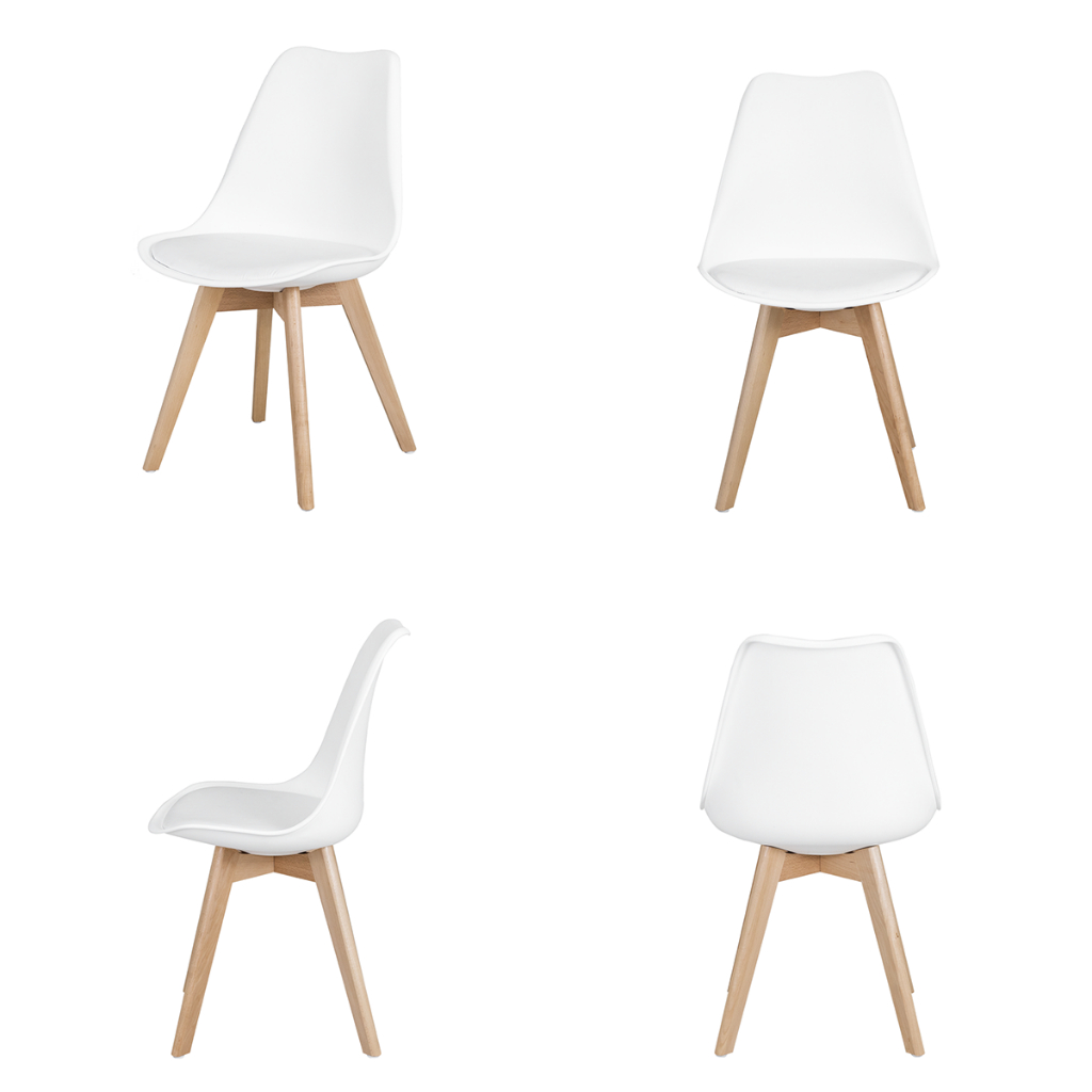 Kit 4 Cadeiras Saarinen Wood Polipropileno Leda Estofadas Base para Sala de Jantar · foto 2