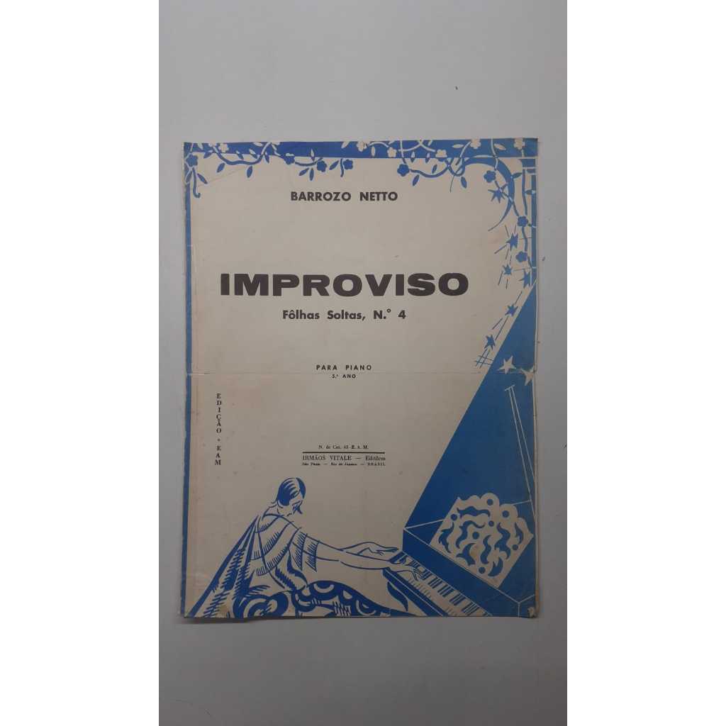 Partitura Para Piano Improviso Barrozo Netto Editora Irmãos Vitale 19450