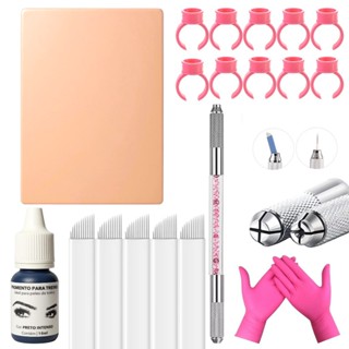 KIT INICIANTE MICROBLADING TEBORY COM TINTA PELE TREINO em Oferta na Shopee