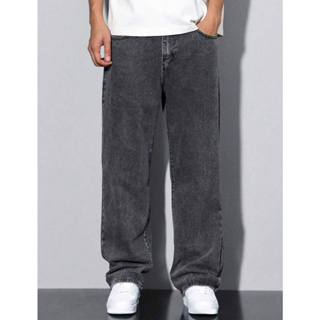 Calça Jeans Balão Baggy Escuro Masculina Jeans Claro Reta Larga Estilo Streetwear Vintage Confortável 38-48 em Oferta na Shopee