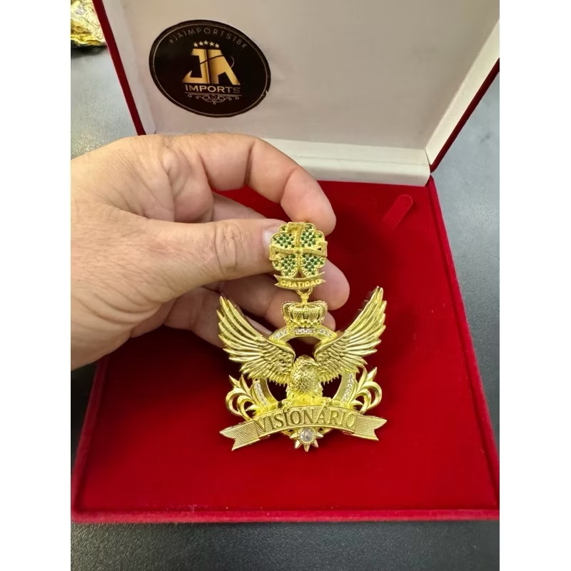 Pingente Águia Visionário 10cm 100% Moeda Antiga Luxo, Brilho Eterno, Não Escurece Frete Grátis