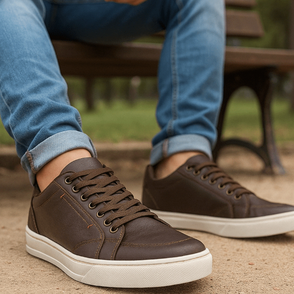 Tenis masculino Quebec Toluca em Couro legitimo casual versatil confortavel em Oferta na Shopee