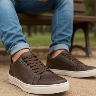 Tenis masculino Quebec Toluca em Couro legitimo casual versatil confortavel em Oferta na Shopee